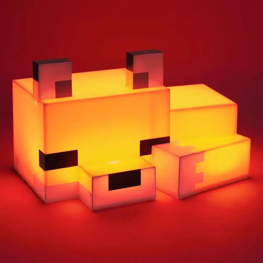MC Game Cute Fox Night Light - Soft Orange Glow Desk Lamp for Playrooms and Children's Rooms